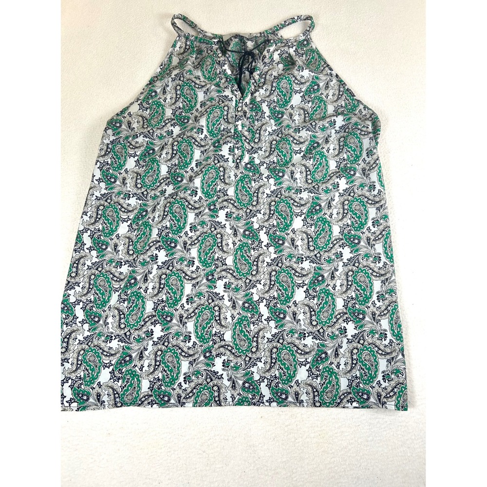 Dalia Paisley Halter Top Women Medium Green Boho Sleeveless MB3640-162PJ11